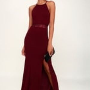 NWT - Halter Beaded Lace Maxi Dress